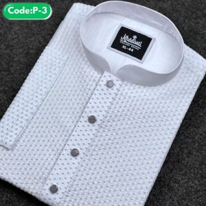 প্রিমিয়াম স্ট্রাইপ পাঞ্জাবি (সাদা) Code-P-3